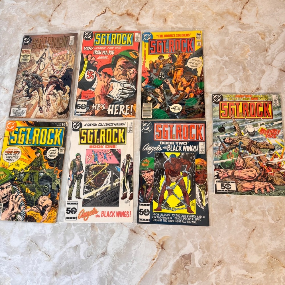 DC Comics Sgt. Rock Comic Book Lot Mixed Issues Joe Kubert War Stories 7 Books